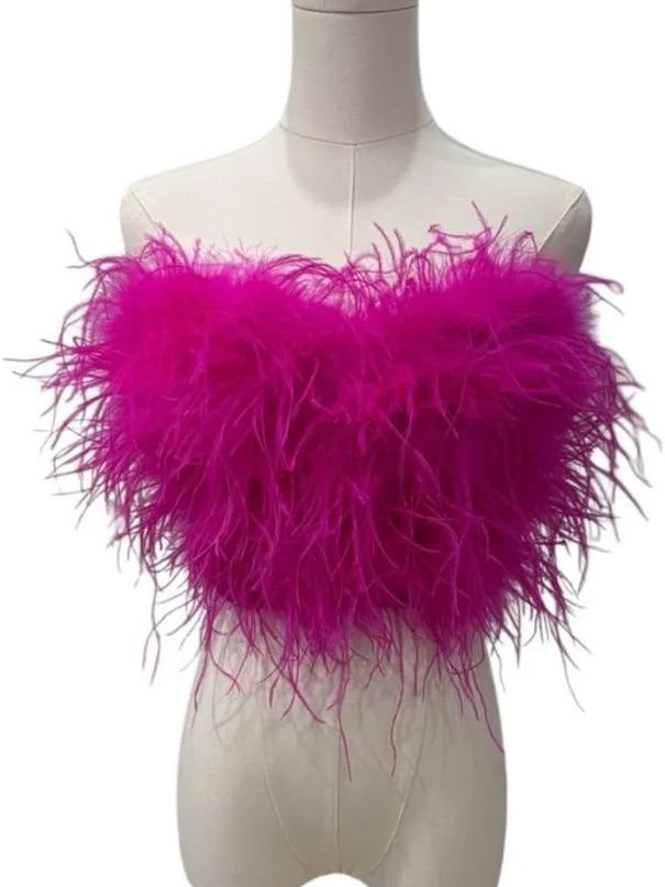 Fashion Nova Feather Corset Top Xl